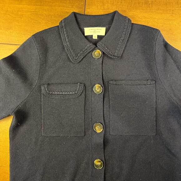 Sezane Betty Cardigan in Navy Blue with Crochet, size XS - Picture 7 of 7